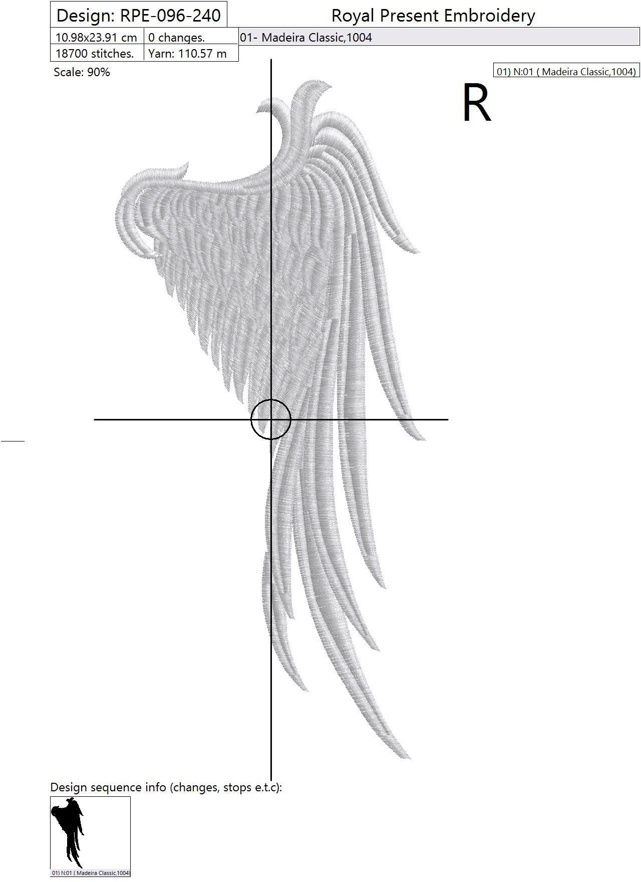 Free Machine Embroidery Patterns Machine Embroidery Design Angel Wings 4 Sizes