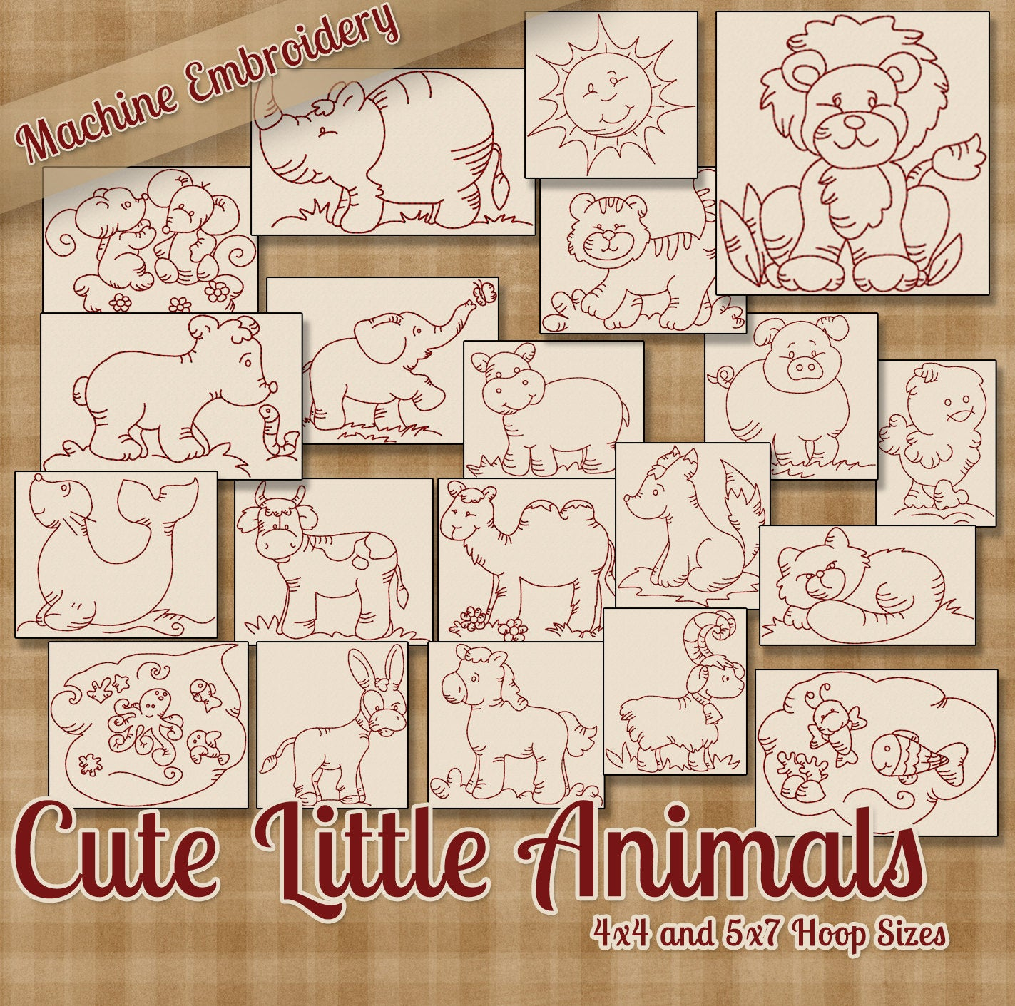 Free Machine Embroidery Patterns To Download Cute Little Animals Machine Embroidery Patterns Redwork Designs 20 Designs Instant Download Dst Hus Jef Pes Sew Vip Xxx