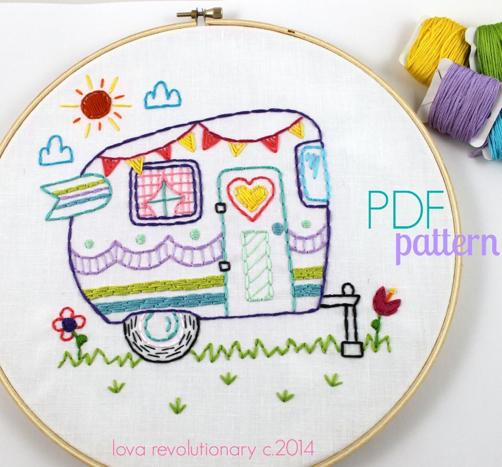 Free Vintage Embroidery Patterns Download 30 Retro Camper Crafts The Scrap Shoppe