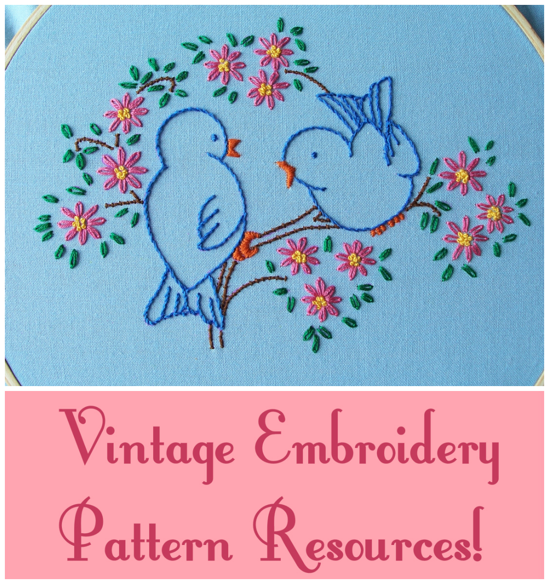 Free Vintage Embroidery Patterns Eglantine Stitchery Vintage Embroidery Pattern Resources