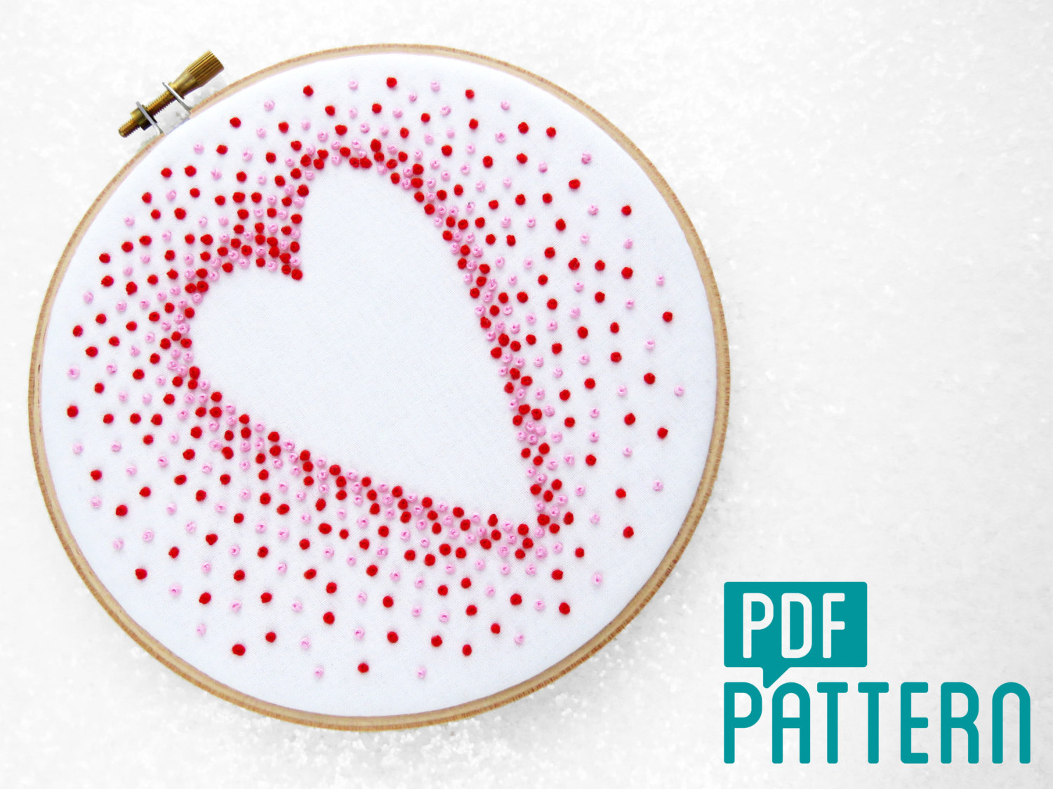 French Embroidery Patterns French Knot Heart Embroidery Pattern Modern Needlework Etsy