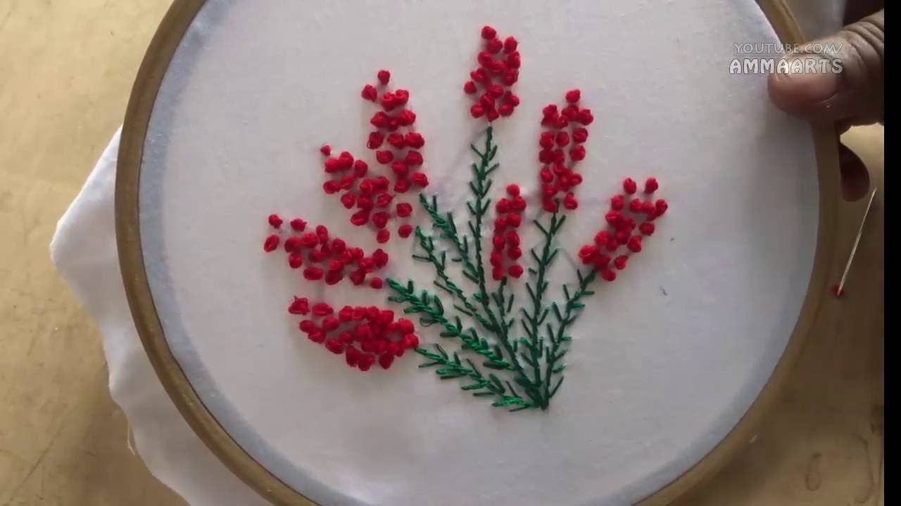 French Embroidery Patterns Hand Embroidery French Knot Stitch Designs Amma Arts Youtube