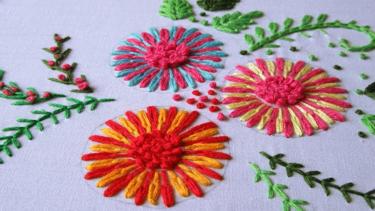 French Embroidery Patterns Hand Embroidery Lazy Daisy Stitch With French Knot Hand