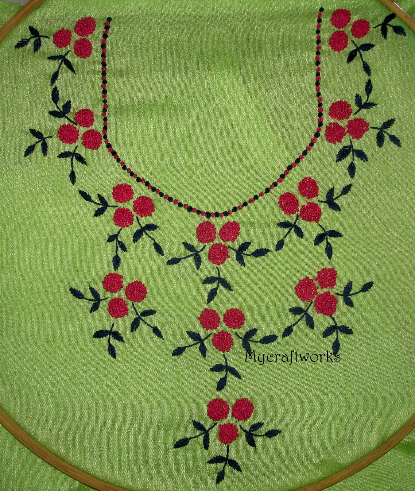 French Knot Embroidery Patterns My Craft Works Embroidery Pattern 4 French Knots Neck Design