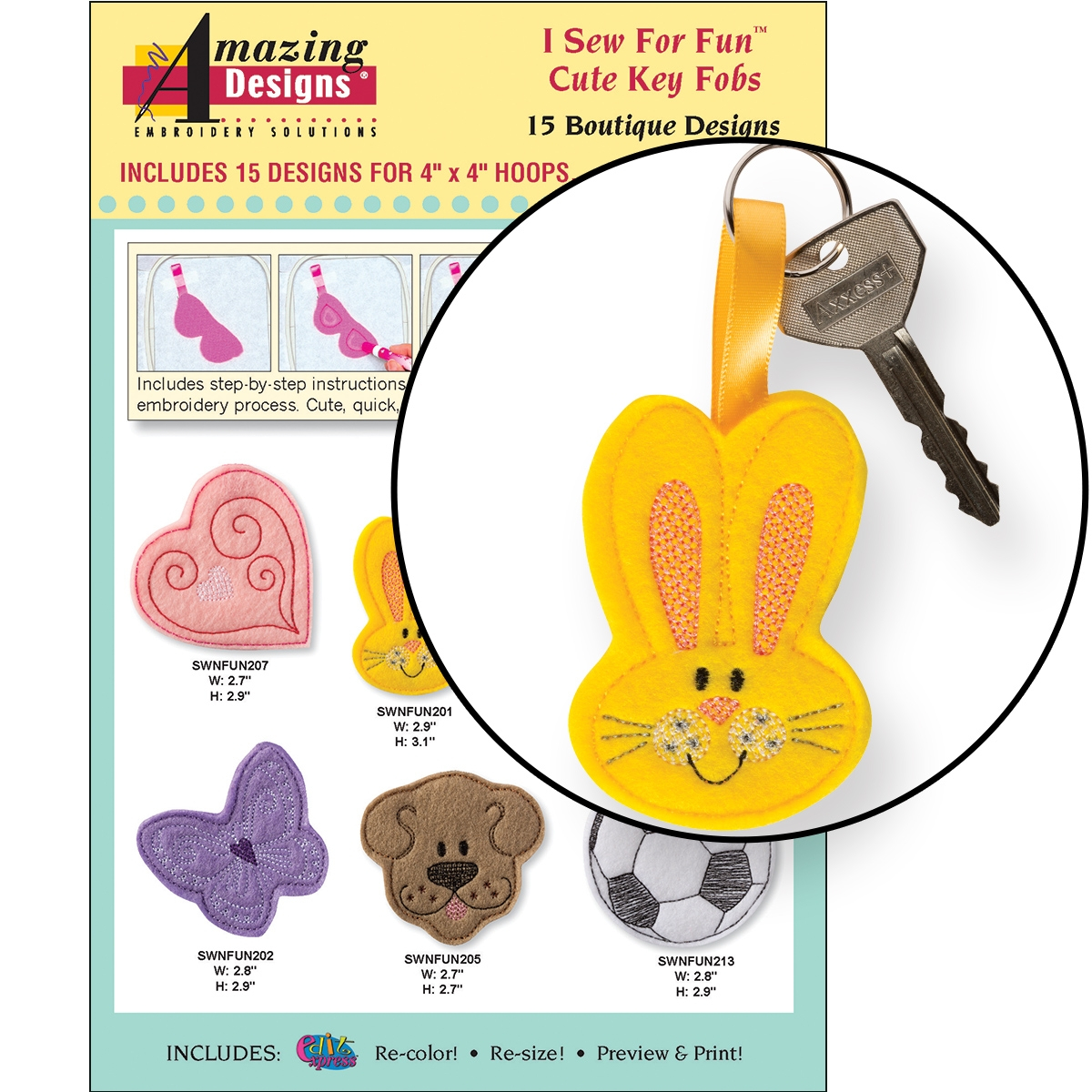 Fun Embroidery Patterns I Sew For Fun Cute Key Fobs Embroidery Designs