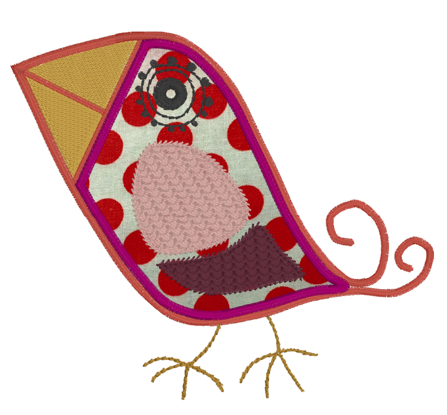 Funky Embroidery Patterns Funky Cool Coloured Applique Birds Machine Embroidery Two Designs Instant Download