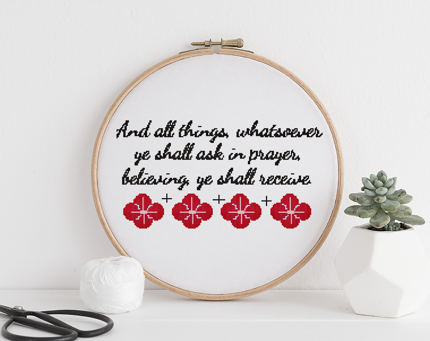 Funny Embroidery Patterns Cross Stitch Pattern Pdf Red Flowers With Inspirational Quote Easy Floral Funny Modern Christmas Pattern Instant Download