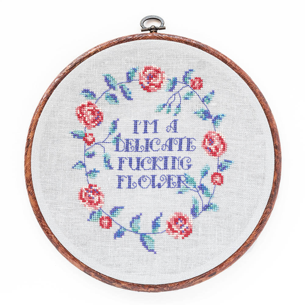Funny Embroidery Patterns Delicate Flower Cross Stitch Pattern
