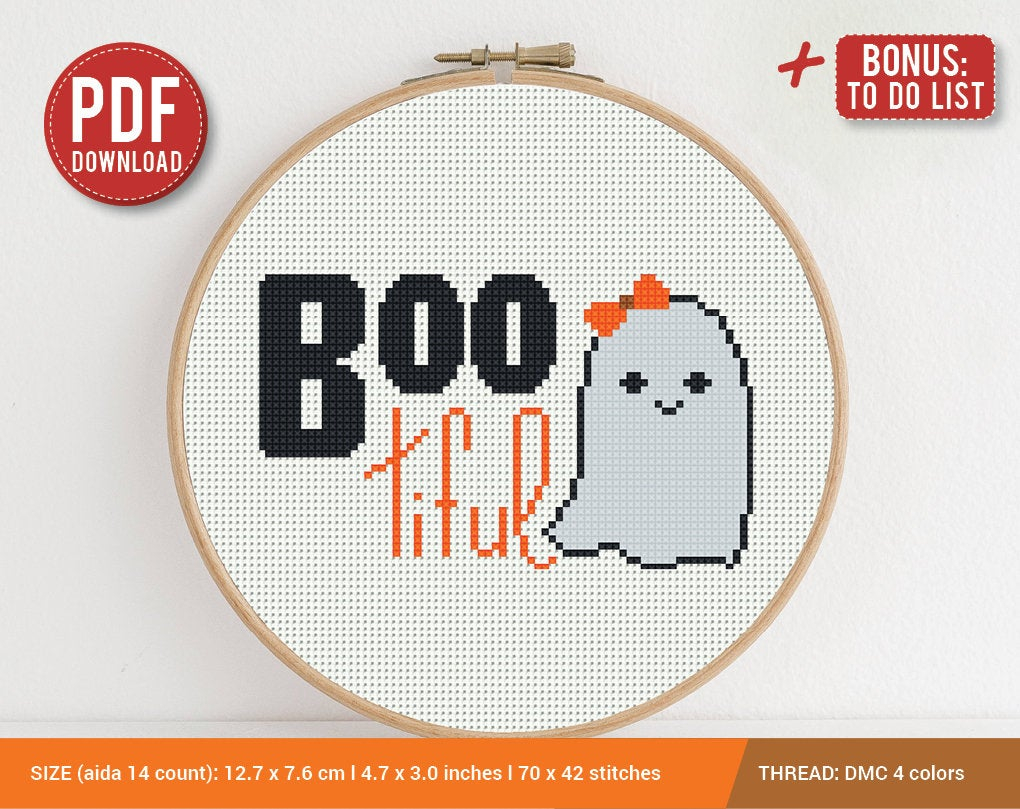 Funny Embroidery Patterns Funny Ghost Halloween Boo Cross Stitch Pattern Embroidery Pattern Instant Download Cross Stitch Patterns Embroidery Designs