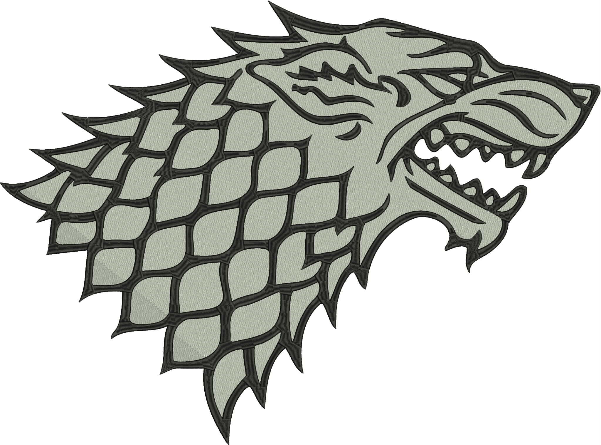 Game Of Thrones Embroidery Patterns Logo House Stark Game Of Thrones Embroidery Design Custom Embroidery Digitizing Custom Embroidery Pattern Custom Digitizing