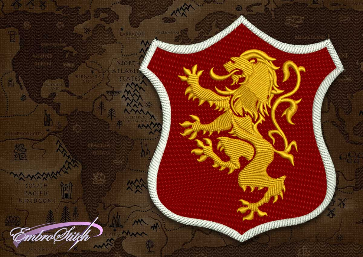 Game Of Thrones Embroidery Patterns Patch Applique Lannister Shield From Game Of Thrones Embroidery Design 2 Sizes