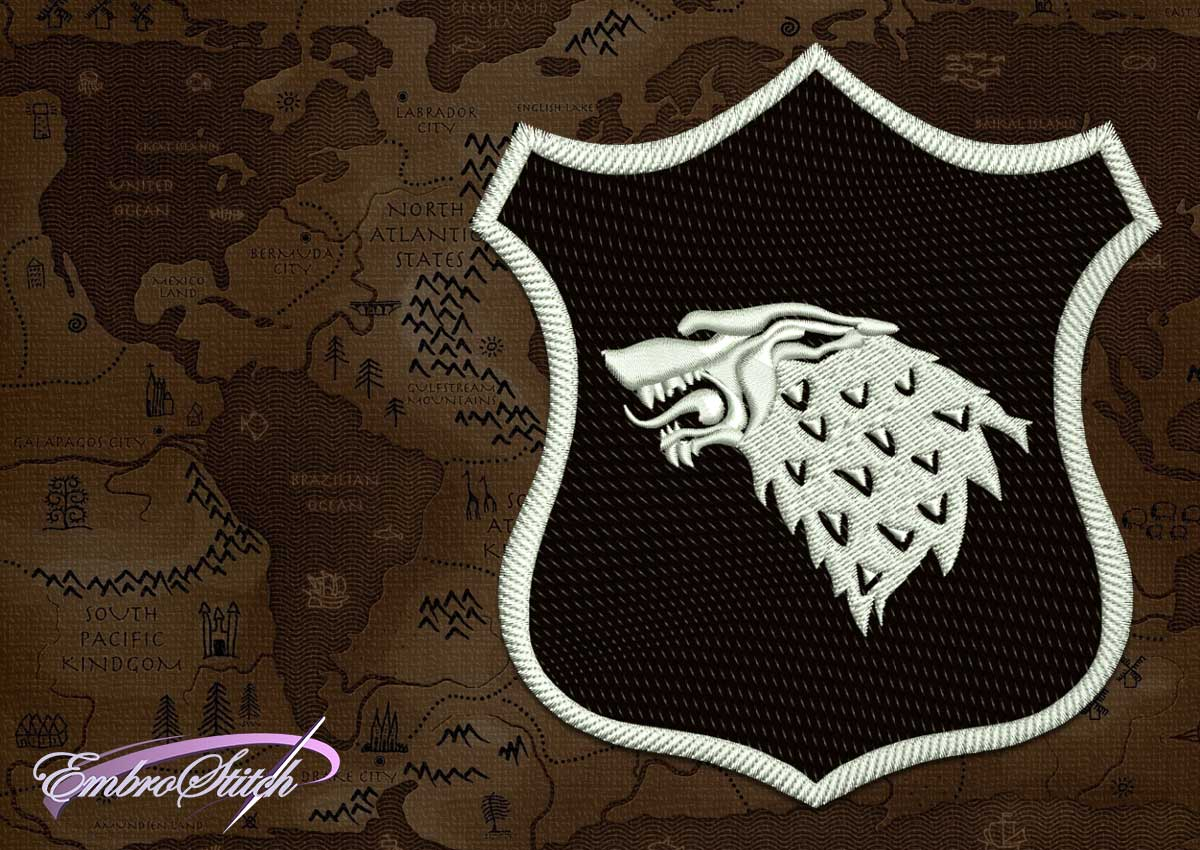 Game Of Thrones Embroidery Patterns Patch Applique Stark Shield From Game Of Thrones Embroidery Design 2 Sizes