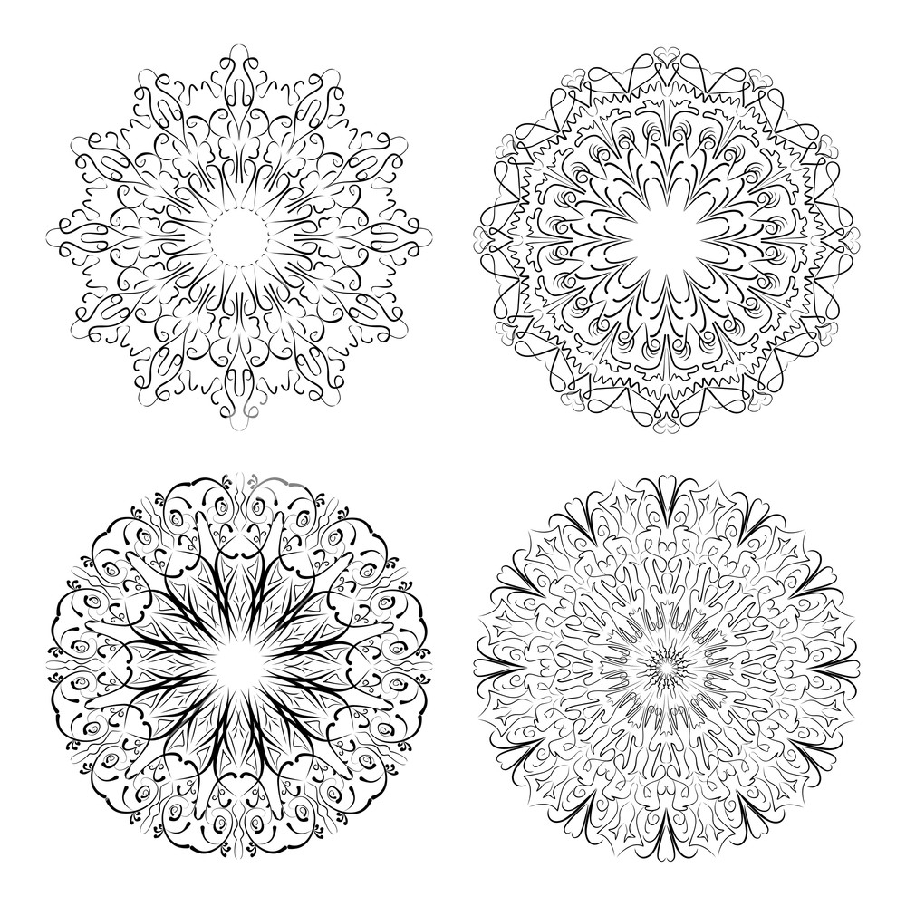 Geometric Embroidery Patterns Calligraphic Circle Lace Patterns In Monochrome Design Embroidery