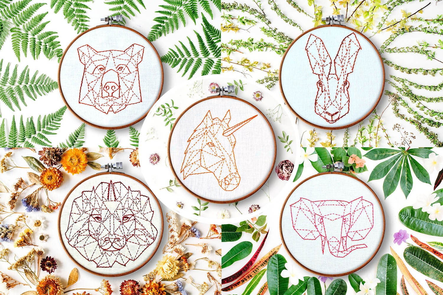 Geometric Embroidery Patterns Modern Hand Embroidery Patterns Geometric Animals Beginner Embroidery Embroidery Ideas Contemporary Embroidery Rustic Home Decor