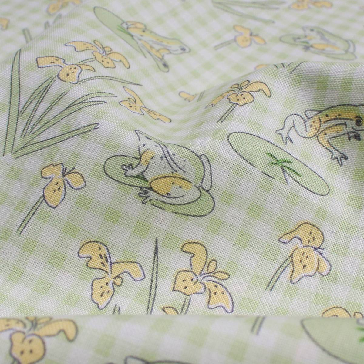 Gingham Embroidery Patterns Debbie Shore Frogs On Gingham Cotton Fabric Pack 112cm X 2m