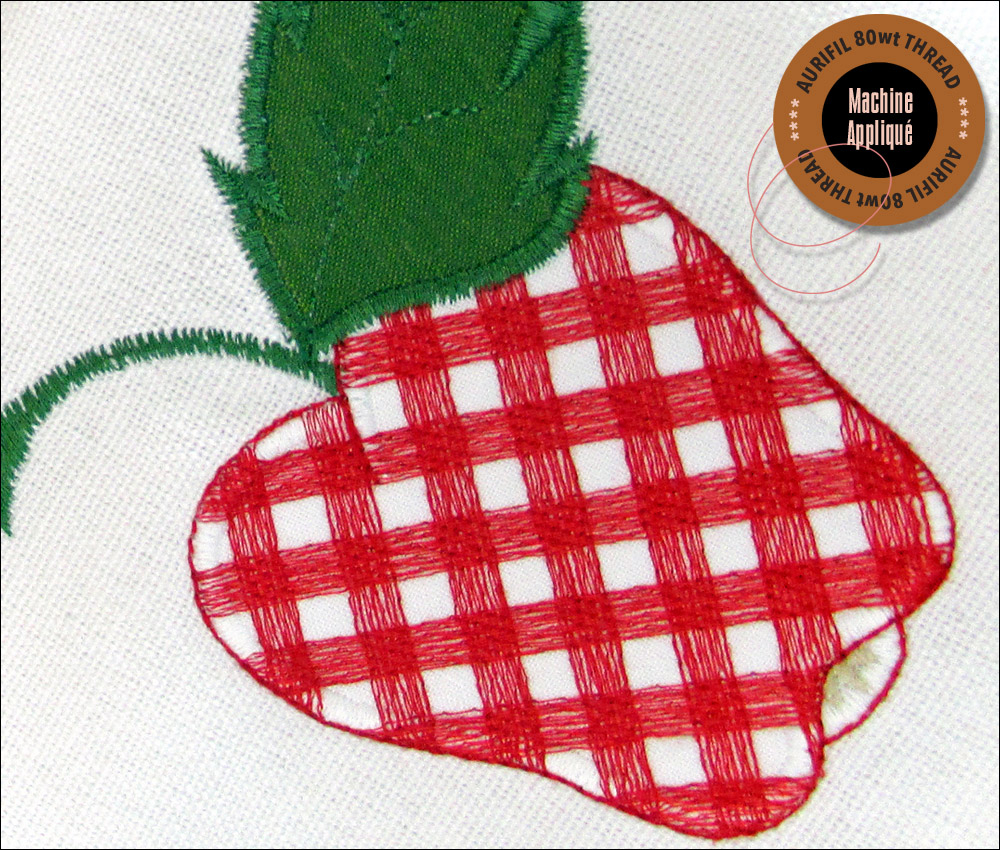 Gingham Embroidery Patterns Free Gingham Fruit Machine Applique Kitchen Towels Sew4home