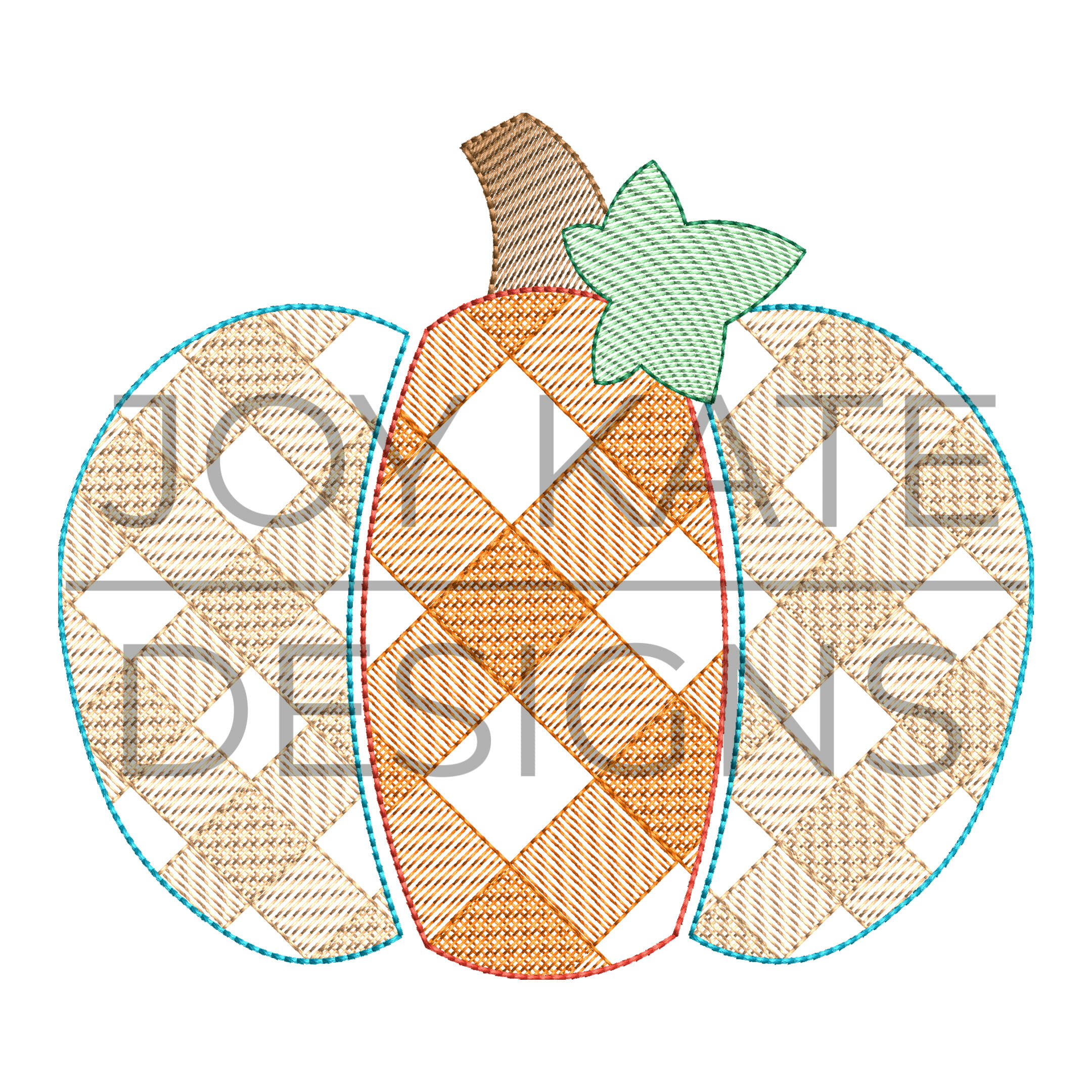 Gingham Embroidery Patterns Gingham Pumpkin Sketch Embroidery Design