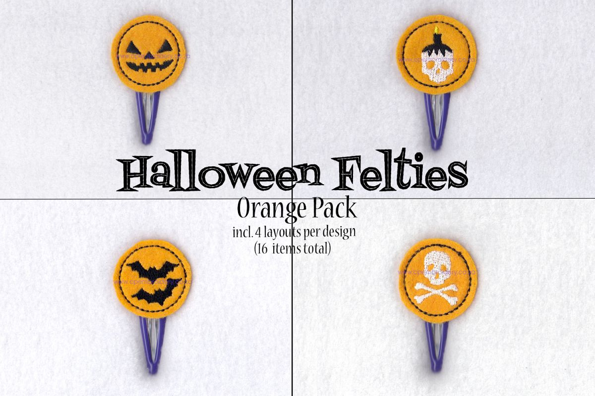 Halloween Embroidery Patterns Halloween Ith Orange Set Of 4 Embroidery Designs