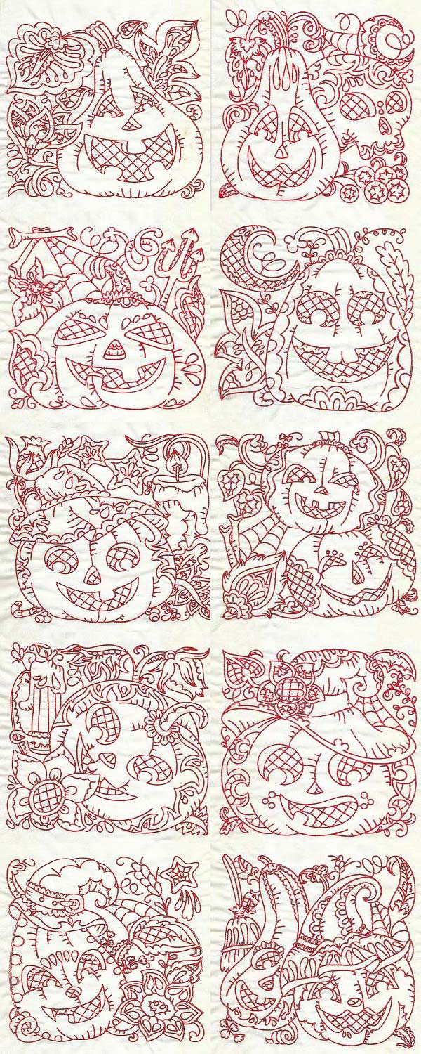 Halloween Embroidery Patterns Halloween Pumpkin Blocks Machine Embroidery Designs