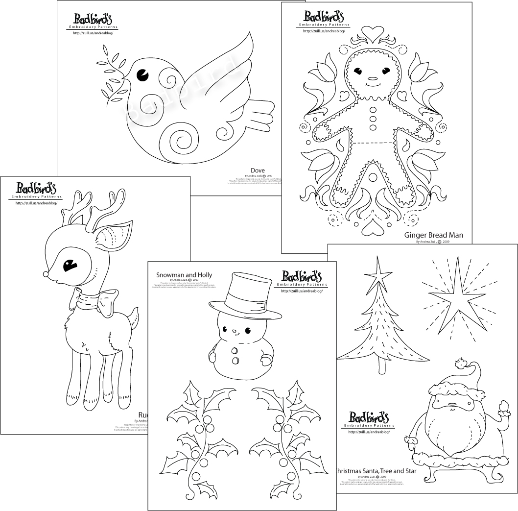 Hand Embroidery Christmas Patterns New Christmas Embroidery Pattern Set Andrea Zuills Blog