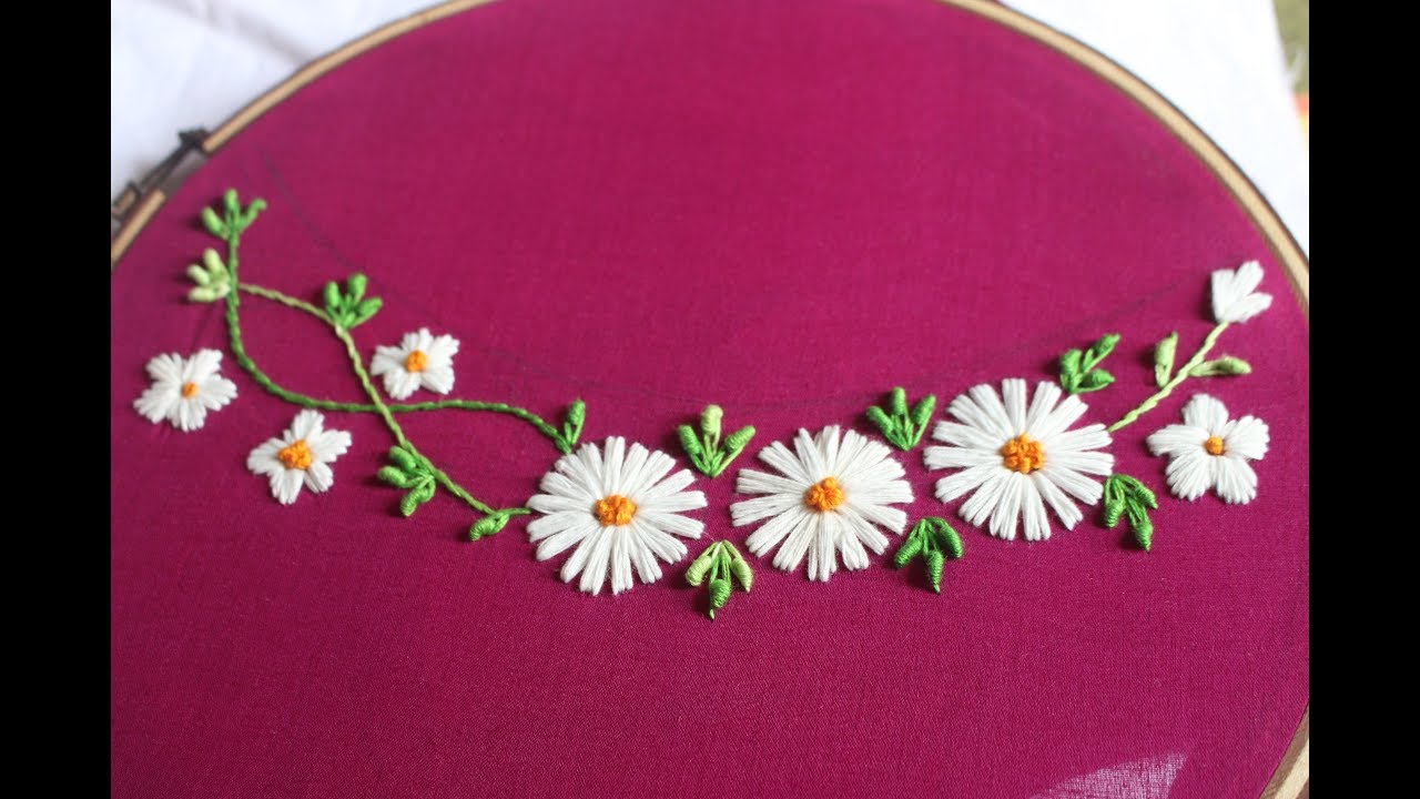 Hand Embroidery Flowers Patterns Hand Embroidery Flower Design