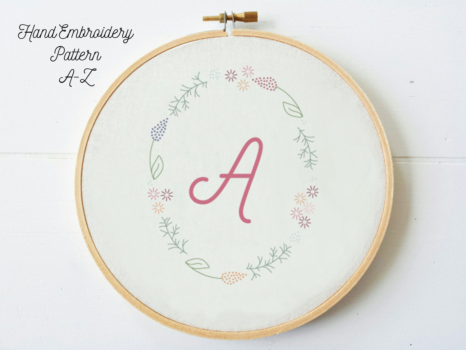 Hand Embroidery Letter Patterns Bundle A Z Letters In Floral Frame Hand Embroidery Pdf Pattern Instructions