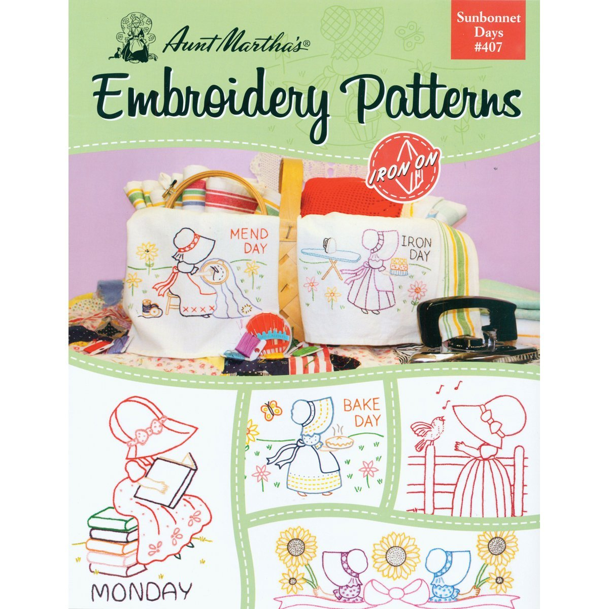 Hand Embroidery Pattern Books Aunt Marthas Sunbonnet Days Embroidery Transfer Pattern Book Kit Designs Include Various Sunbonnet Girl Designs As Well As 2 Pillowcase Hem