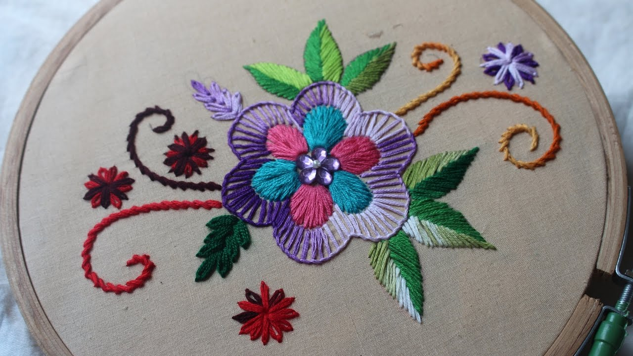 Hand Embroidery Pattern Hand Embroidery Designs Basic Design Tutorial Stitch And Flower 135
