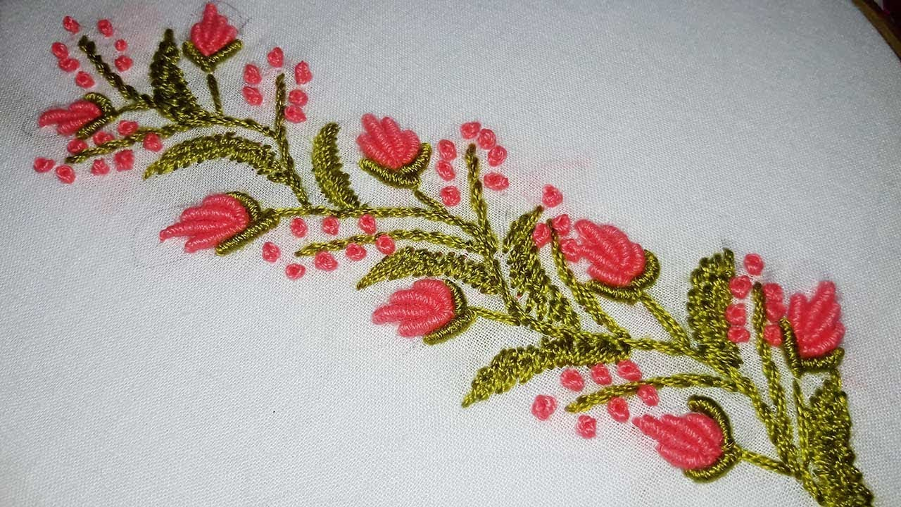 Hand Embroidery Pattern Hand Embroidery Designs Border Line Tutorial For Beginners Nakshi Katha