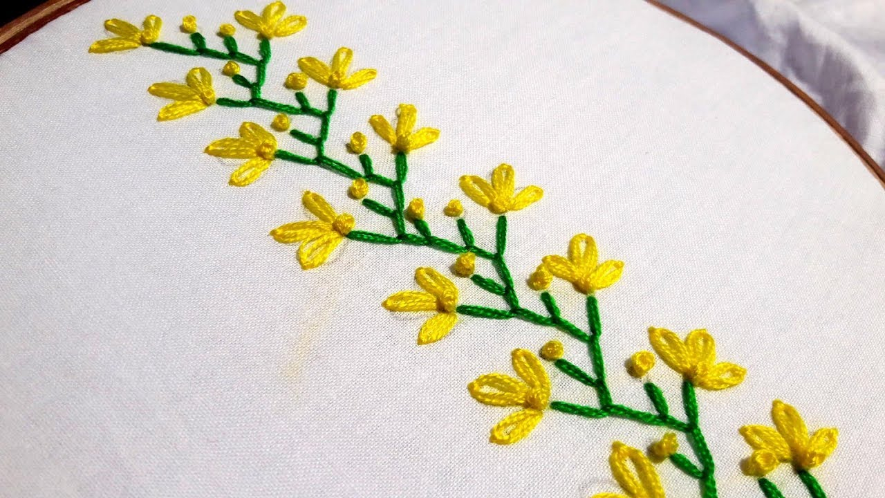 Hand Embroidery Pattern Hand Embroidery Easy Beautiful Border Design For Beginners