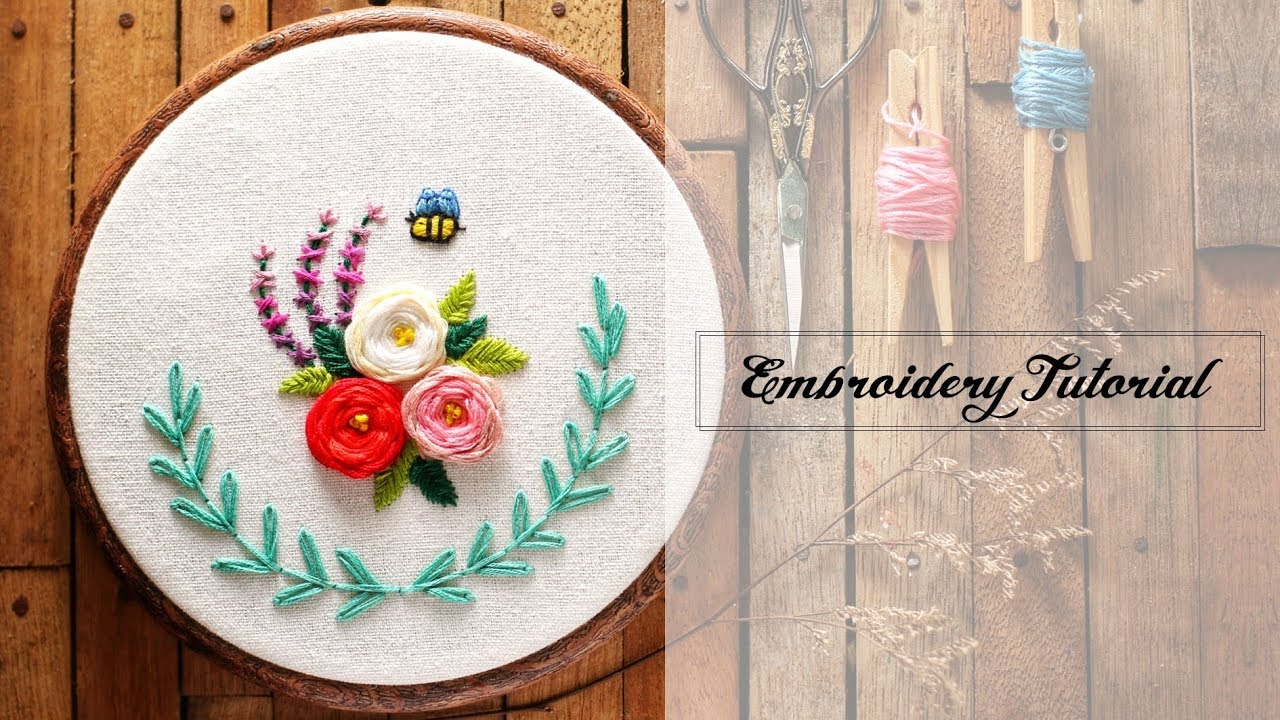 Hand Embroidery Patterns For Beginners Bee In The Garden Free Hand Embroidery Pattern Tutorial