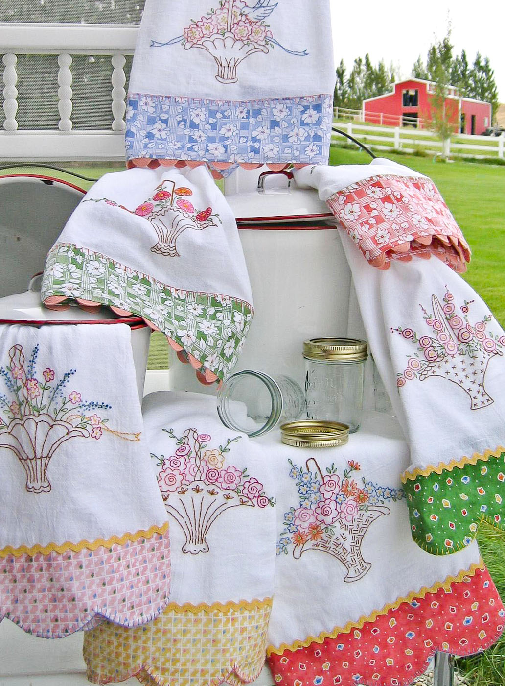 Hand Embroidery Patterns For Beginners Hand Embroidery Pattern Grandmas Tea Towels