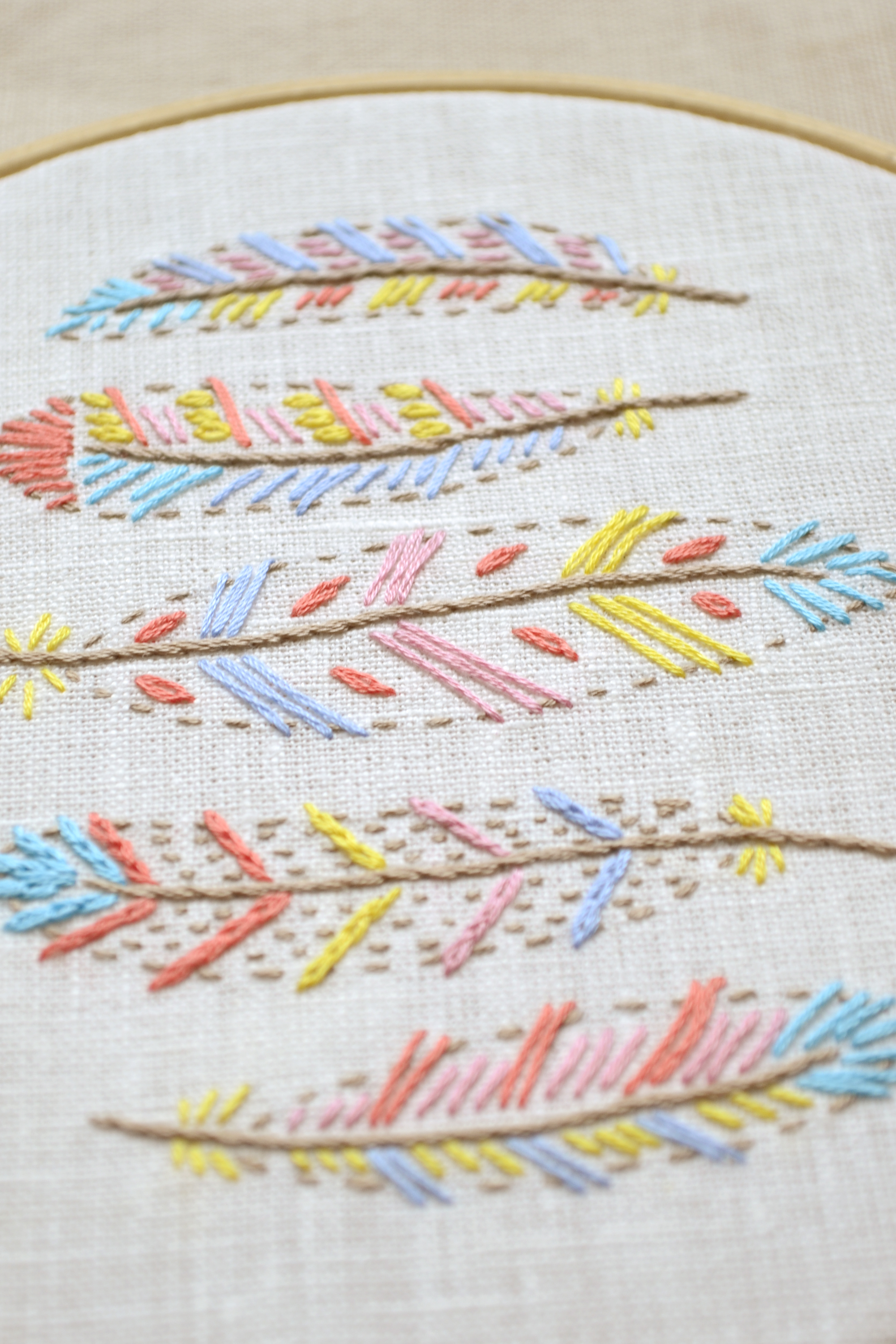 Hand Embroidery Patterns For Beginners Hand Embroidery Pattern Pdf Digital Pattern Feathers Beginner Hand Embroidery