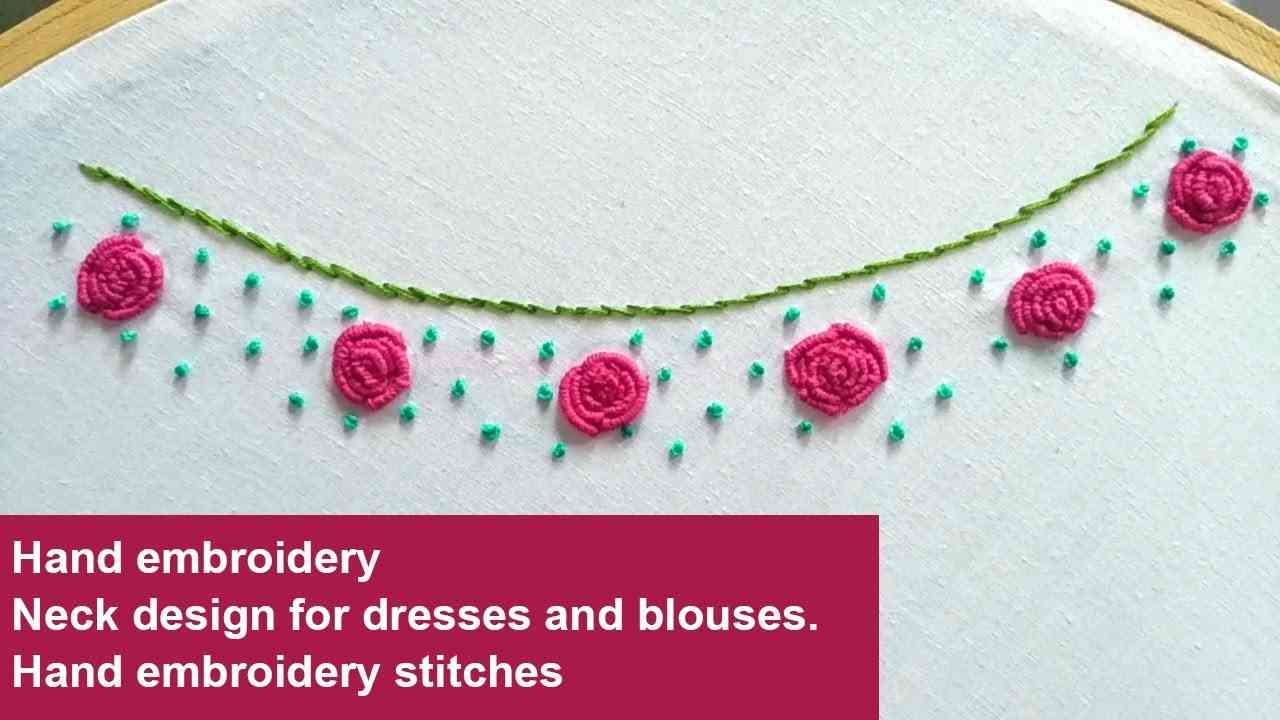 Hand Embroidery Patterns For Dresses Hand Embroidery Designs For Neck Archives Floss Usability