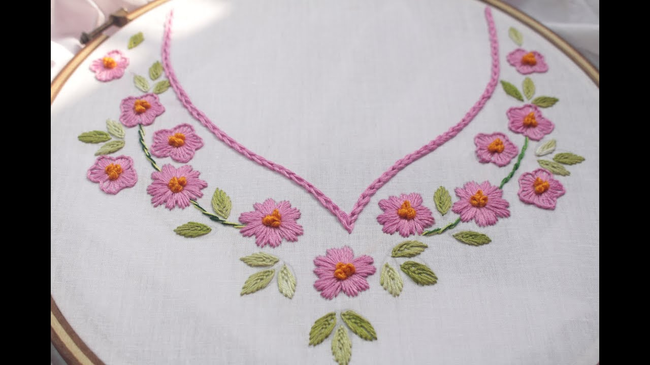 Hand Embroidery Patterns For Dresses Hand Embroidery Designs For Neck Design For Dresses Beautiful Neck Design