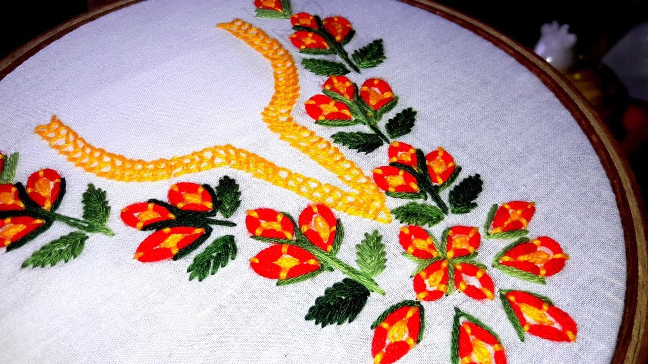 Hand Embroidery Patterns For Dresses Hand Embroidery Designs Neck Design For Dresses Handembroiderybd
