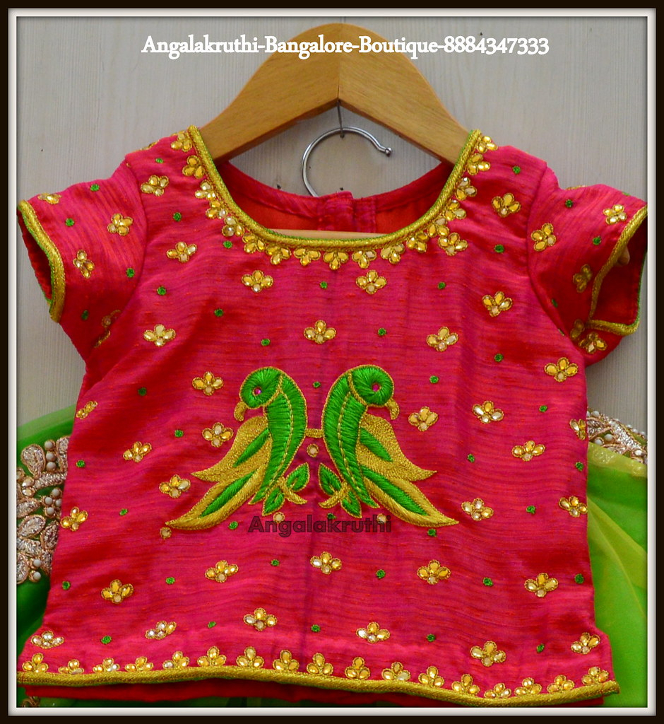 Hand Embroidery Patterns For Dresses Parrot Hand Embroidery Designs For Kids Dress Angalakruthi