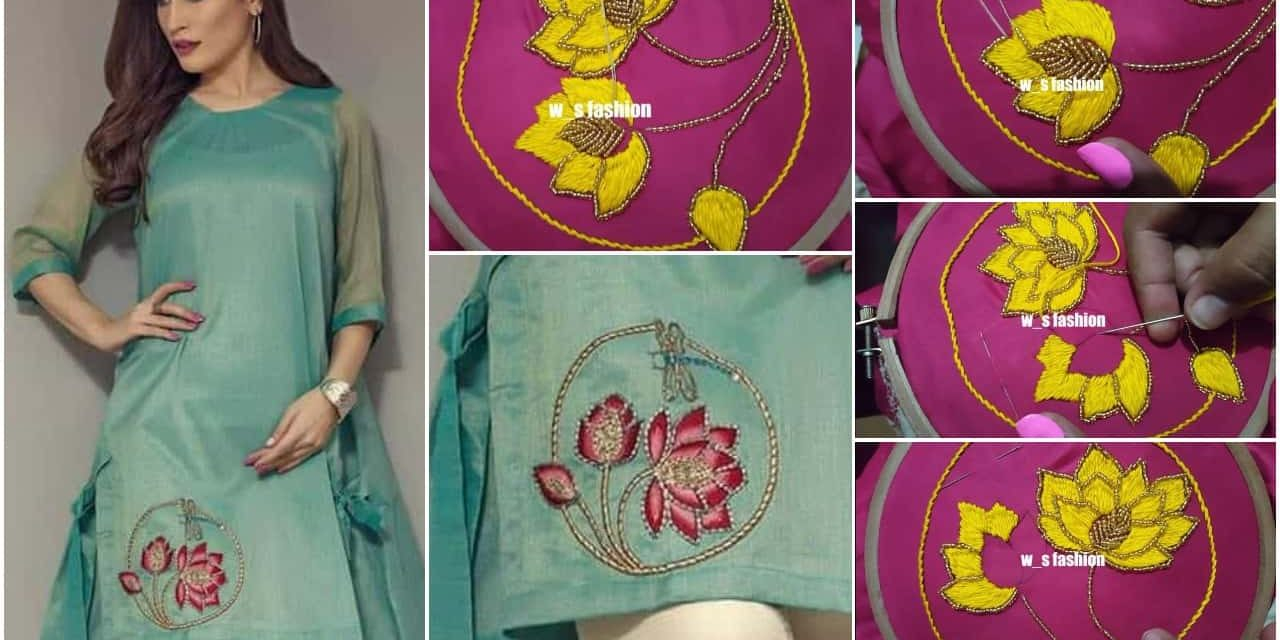 Hand Embroidery Patterns For Kurtis Beautiful Hand Embroidery Design For Kurti Simple Craft Ideas