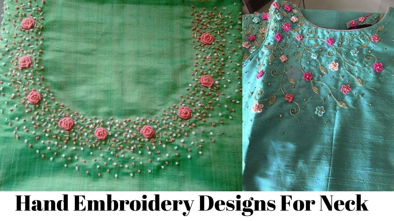 Hand Embroidery Patterns For Kurtis Hand Embroidery Designs For Neck Neck Embroidery Designs For