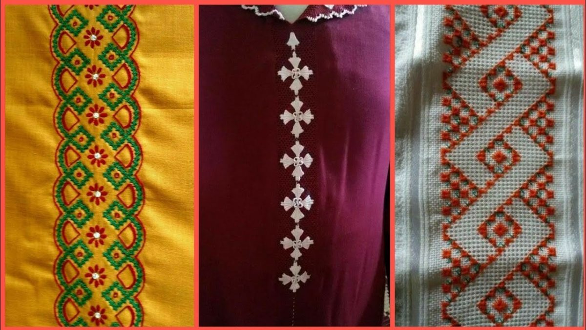 Hand Embroidery Patterns For Neck Neck Design