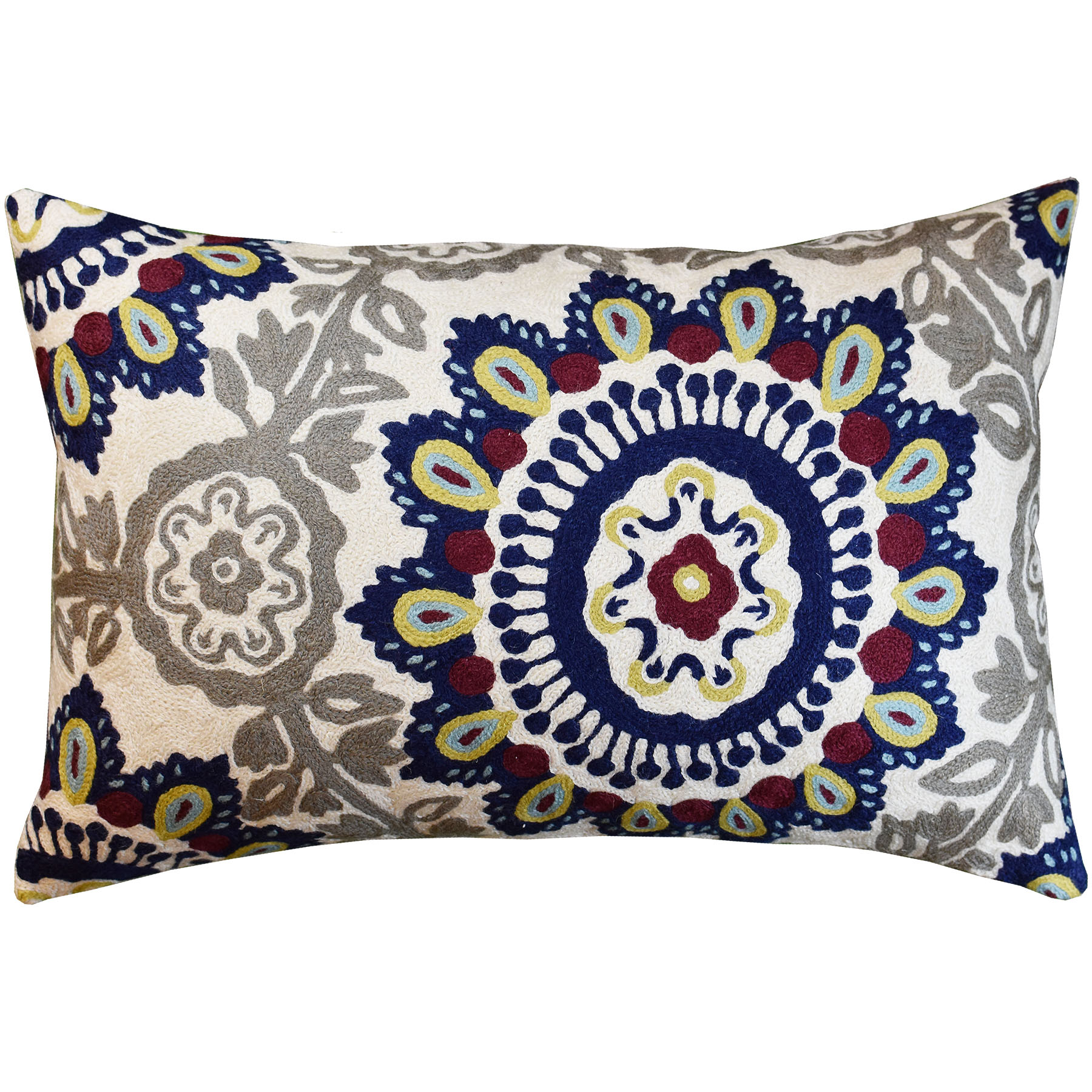 Hand Embroidery Patterns For Pillowcases Embroidered Floral Pillows Archives Kashmir Fine Arts