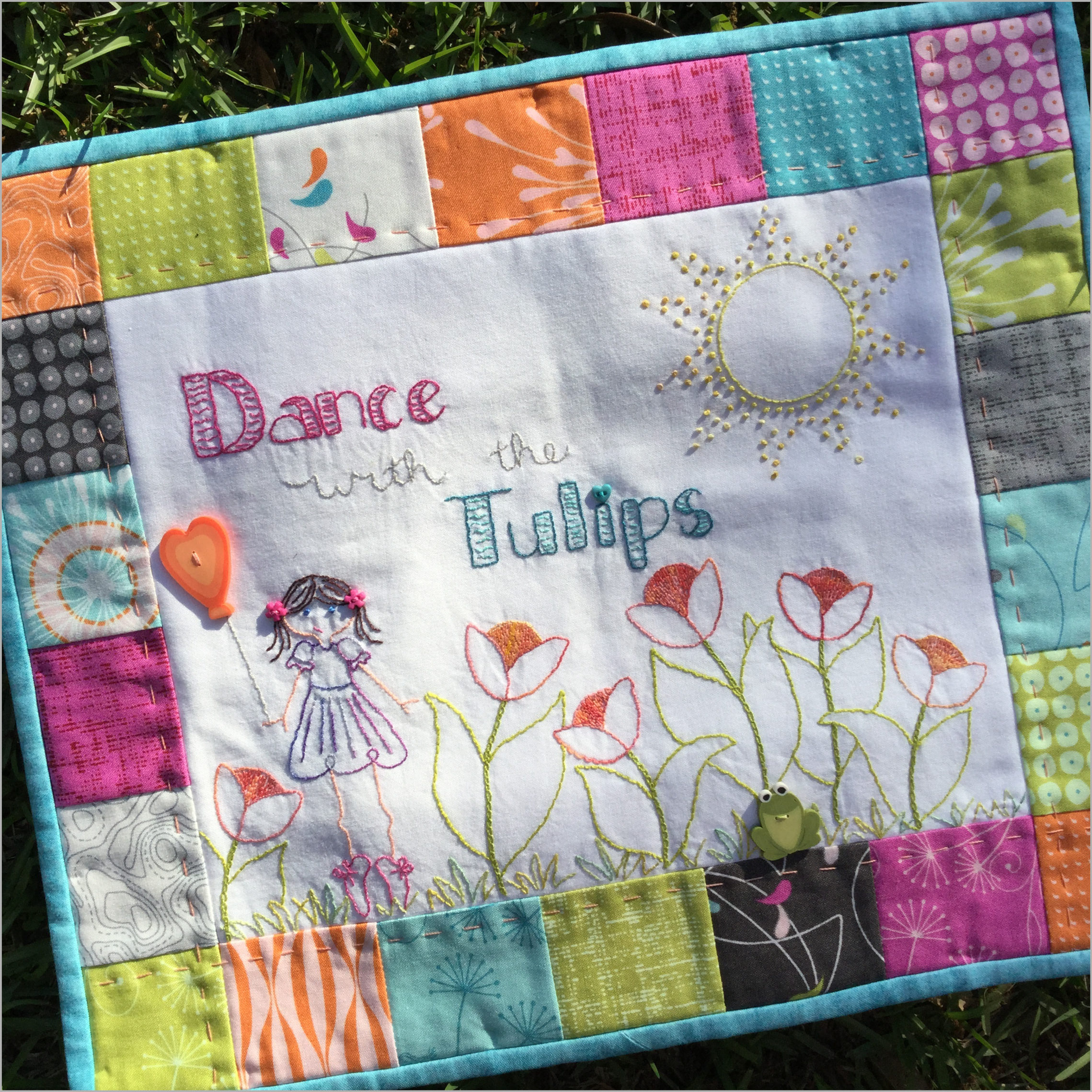 Hand Embroidery Patterns For Quilts Dance With The Tulips Pre Printed Hand Embroidery Pattern