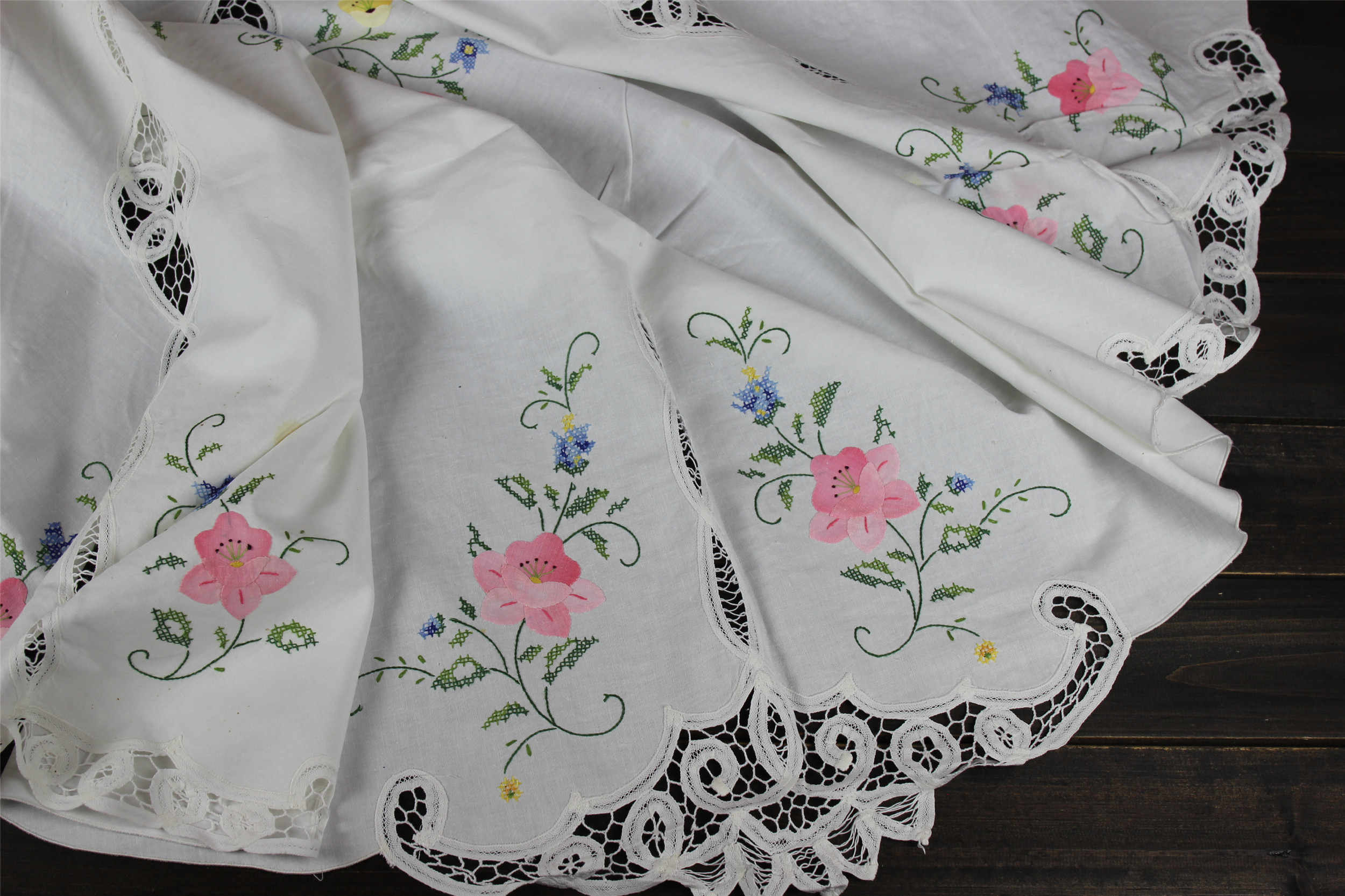 Hand Embroidery Patterns For Tablecloth Detail Feedback Questions About Pure Cotton Handmade Cross Stitch