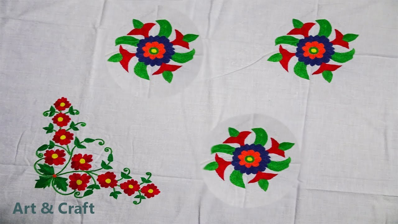 Hand Embroidery Patterns For Tablecloth Hand Embroidery Table Cloth Design Nokshi Design