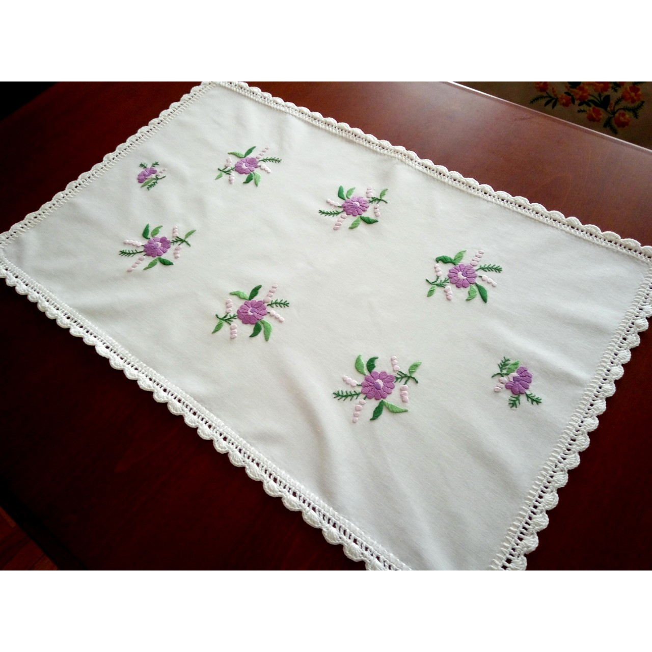 Hand Embroidery Patterns For Tablecloth Table Runner With Flower Motives Hand Embroidered Tablecloth