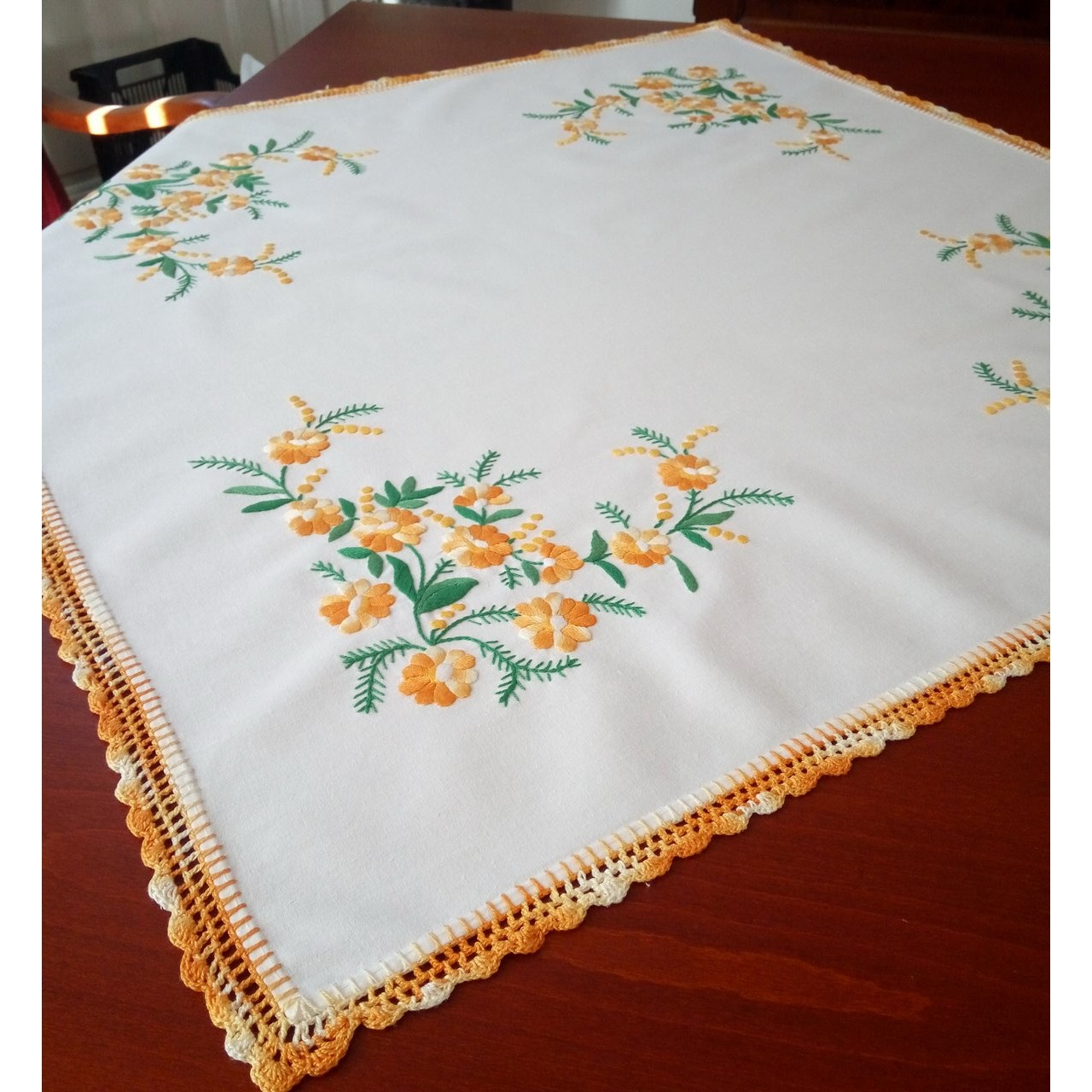 Hand Embroidery Patterns For Tablecloth Tablecloth With Flower Motives Hand Embroidered Tablecloth Summer 324