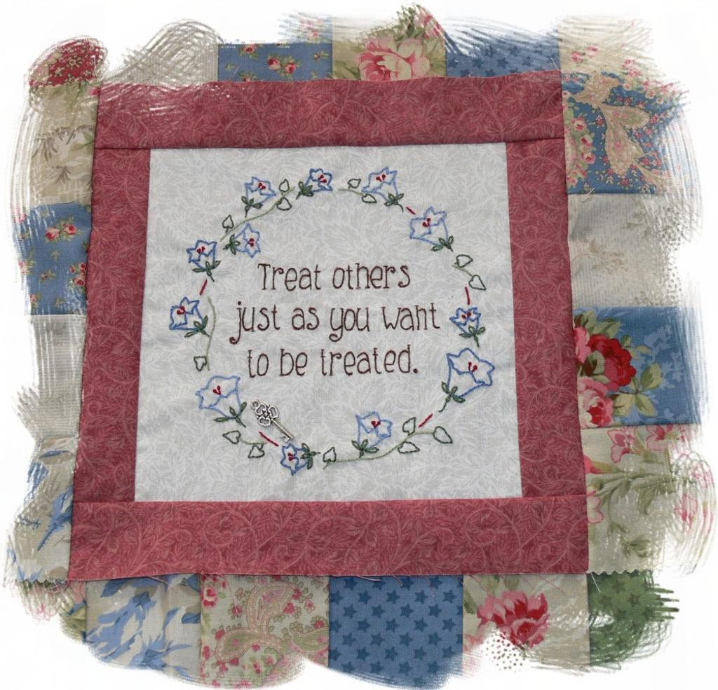 Hand Embroidery Quilt Patterns Free Hand Embroidery Keys To Contentment Block 4 Free