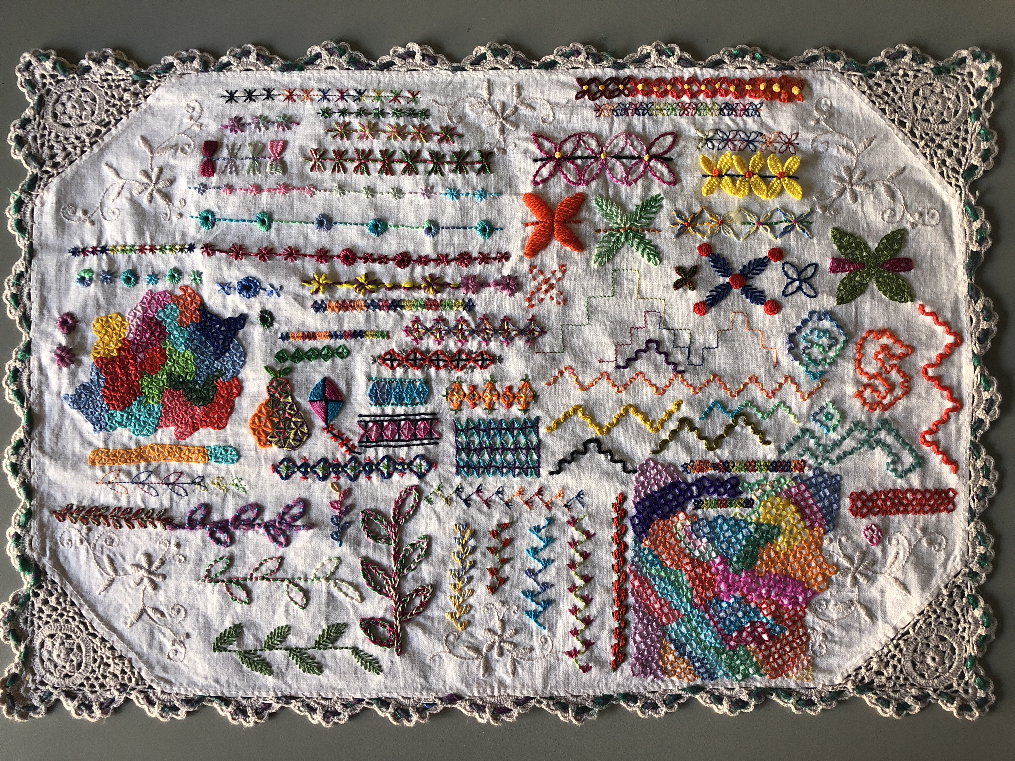 Hand Embroidery Sampler Patterns A Machine Stitch And Hand Embroidery Sampler Knitting And