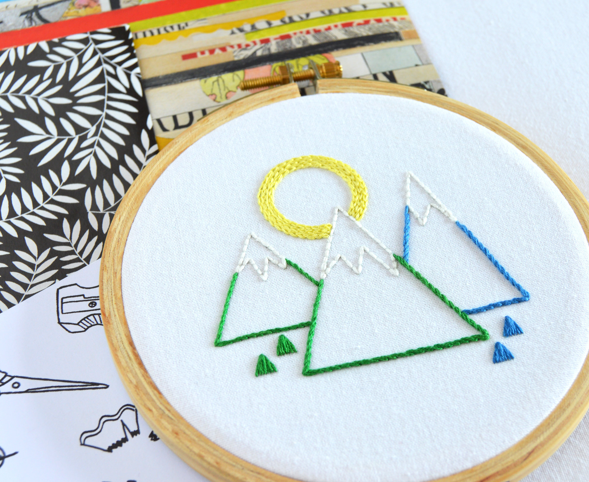 Hand Embroidery Sampler Patterns Mountain Sampler Hand Embroidery Pattern An Embroidery Sampler Pdf Pattern