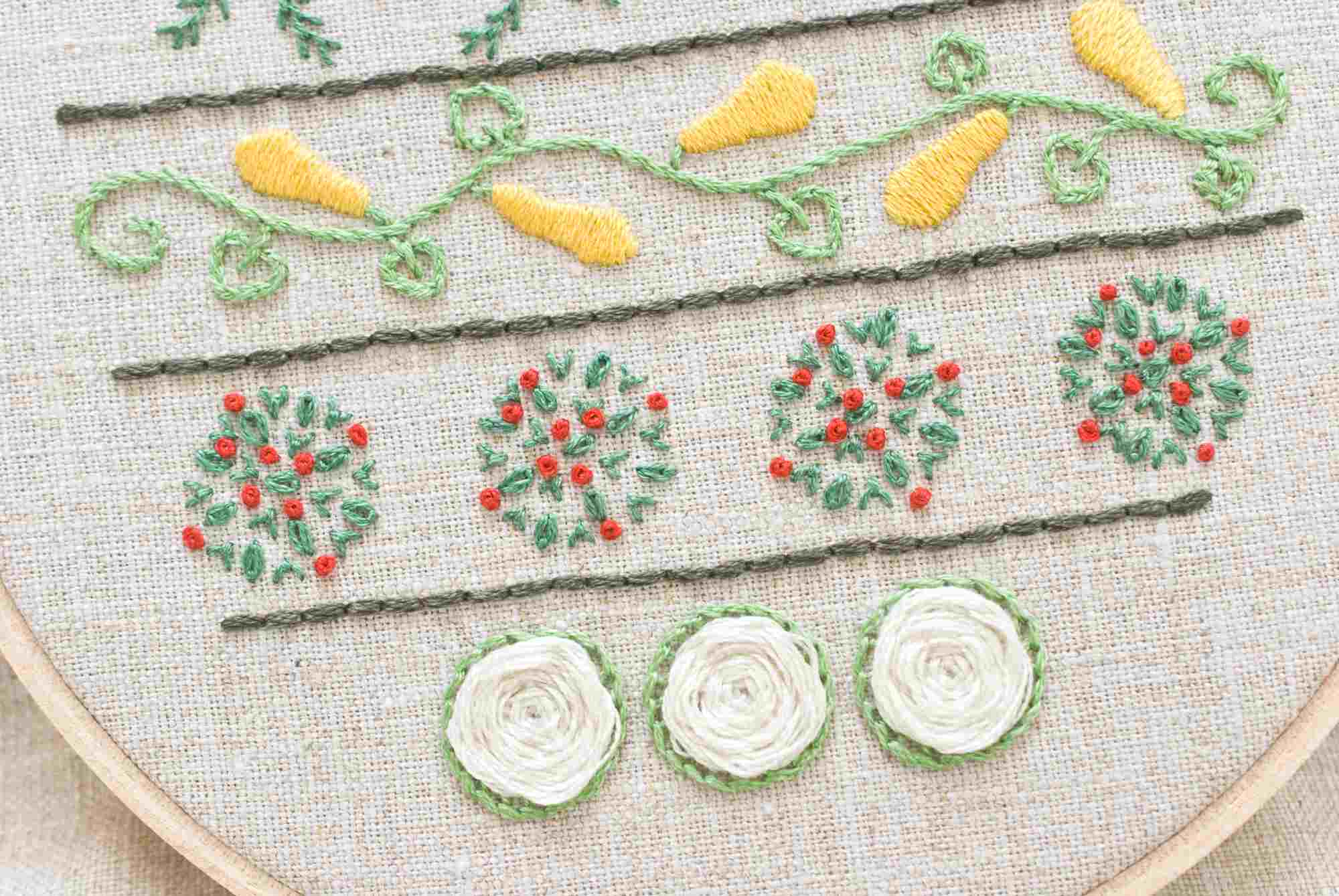 Hand Embroidery Sampler Patterns Vegetable Garden Embroidery Sampler Pattern